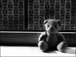 Teddy auf Fensterbank