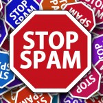 Schilder mit der Aufschrift STOP Spam