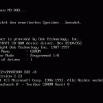 MS DOS Schwarzer Bildschirm mit unverständlicher Schrift