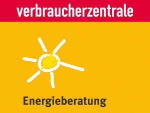 Energieberatung, gelbes Logo mit Sonne
