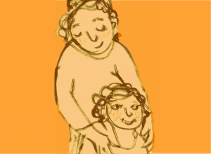 Zeichnung Mutter und Kind