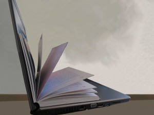 Buch in Laptop