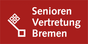 Seniorenvertretung, Rotes Logo mit weißer Schrift und Bremer Schlüssel