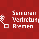 Rotes Logo mit weißer Schrift und Bremer Schlüssel