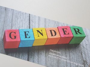 Frauenkrawall* Holzbuchstaben ergeben das Wort Gender