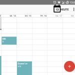 Digitale Kalender, Ausschnitt eines digitalen Kalenderblattes vom Smartphone